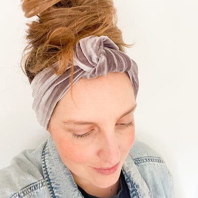 Mushroom Pleated Velvet TopKnot Headband