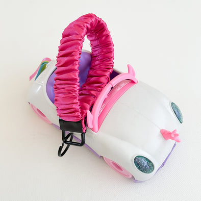 Hot Pink Satin Scrunchie Wristlet Key Fob