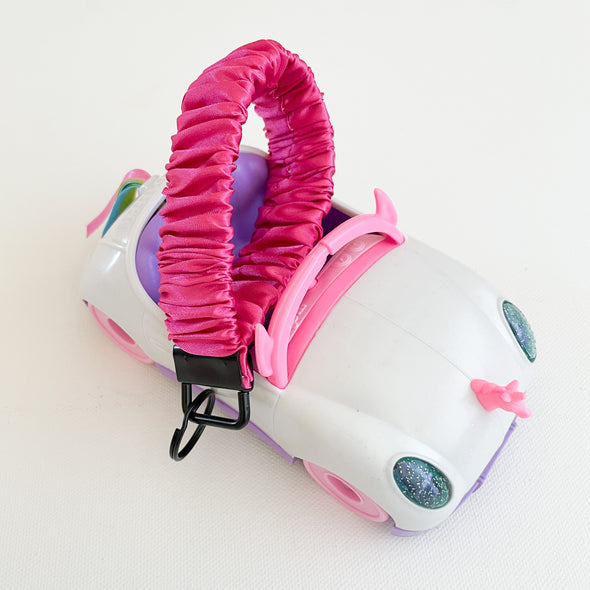 Hot Pink Satin Scrunchie Wristlet Key Fob