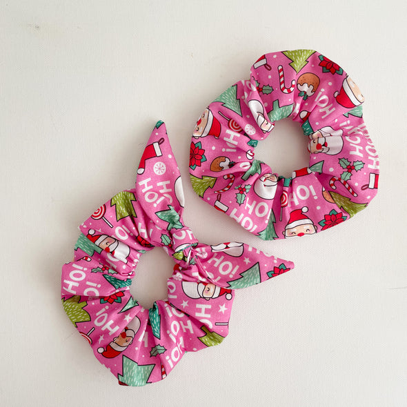 Ho Ho Ho Pink Santa Scrunchie