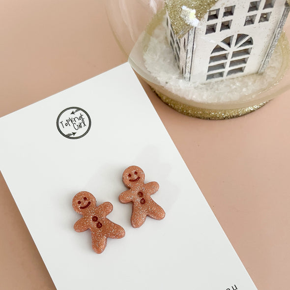 Gingerbread Man Stud Earrings