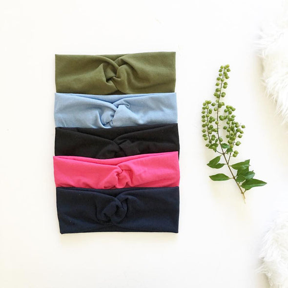 Plain Colour WideKnot Headband (choose your size + colour)