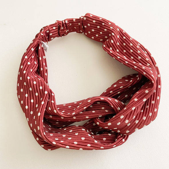 Rust Mini Dot Luxe Turban Headband