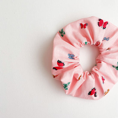 Pink Butterfly Scrunchie