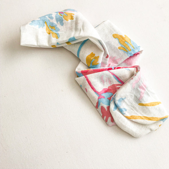 Linen Floral DoubleWrap Headband