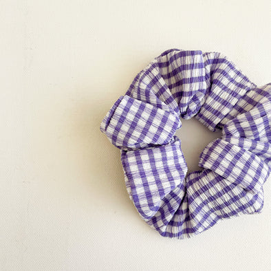 Lilac Gingham Scrunchie