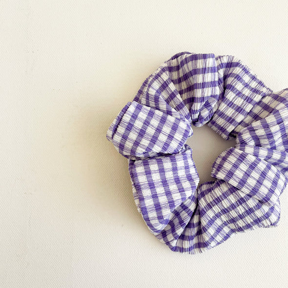 Lilac Gingham Scrunchie