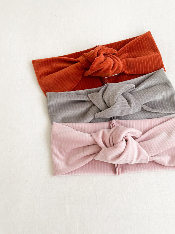 Plush Grey TopKnot Headband