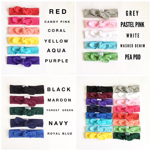 Plain Colour BowKnot Headband (choose your size + colour)