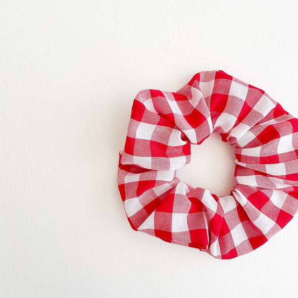 Red Gingham Scrunchie