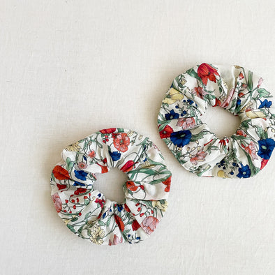 Ivory Floral Scrunchie