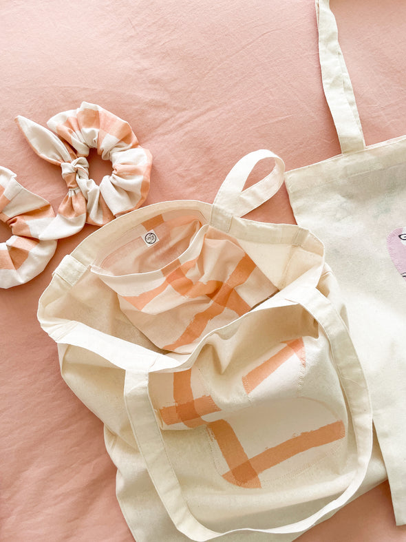 Peachy Chunky Gingham Scrunchie
