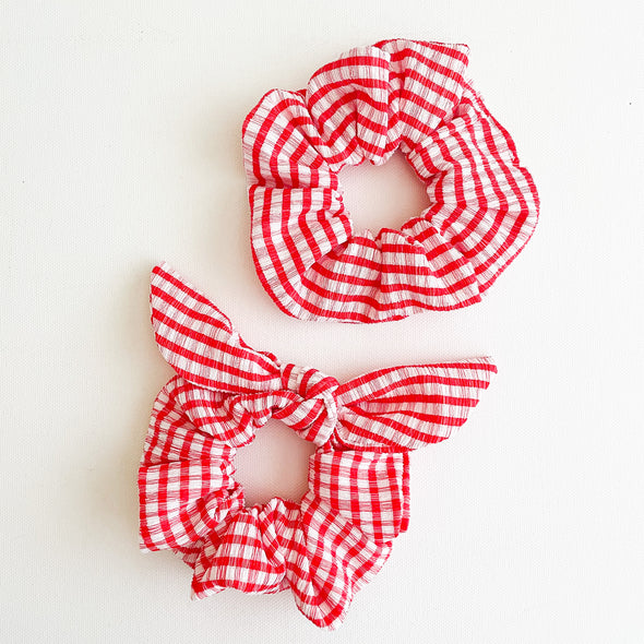 Red Gingham Scrunchie (small scale)