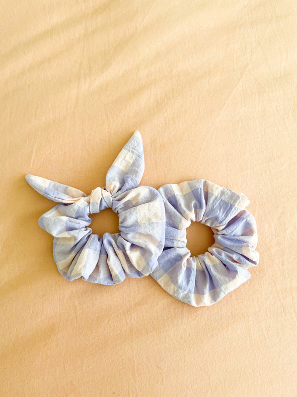 Lilac + Blush Gingham Scrunchie (large scale)