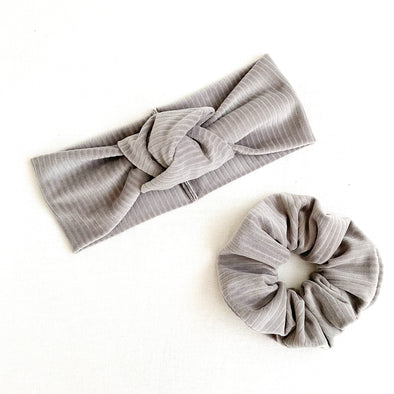 Plush Grey TopKnot Headband