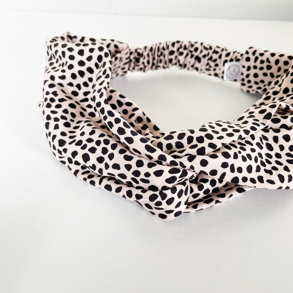 Pale Blush Ocelot Luxe Turban Headband