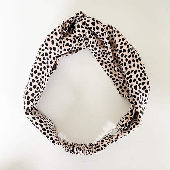 Pale Blush Ocelot Luxe Turban Headband
