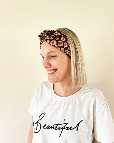 Satin Leopard Luxe Turban Headband