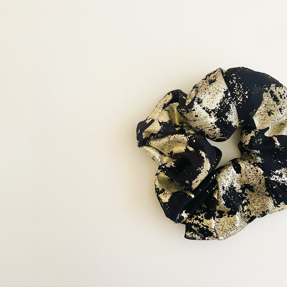 Black and Gold Foil Scrunchie