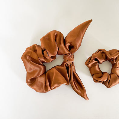 Rust Satin Scrunchie