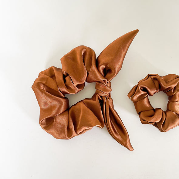 Rust Satin Scrunchie