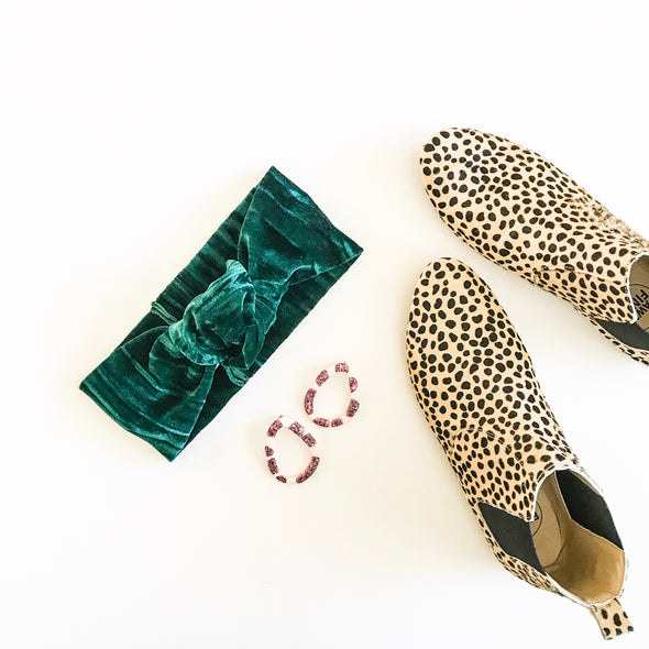 Emerald Crushed Velvet TopKnot Headband