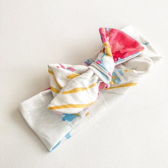Linen Floral DoubleWrap Headband