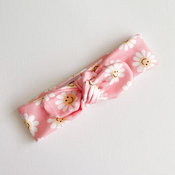 Smiley Daisy BowKnot Headband