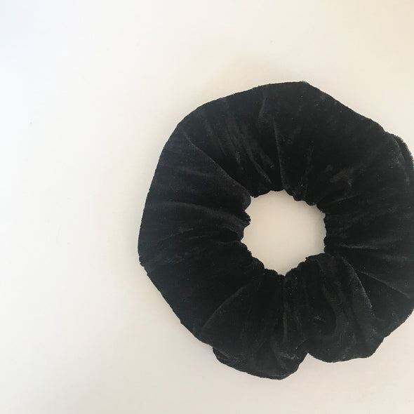 Black Crushed Velvet Scrunchie