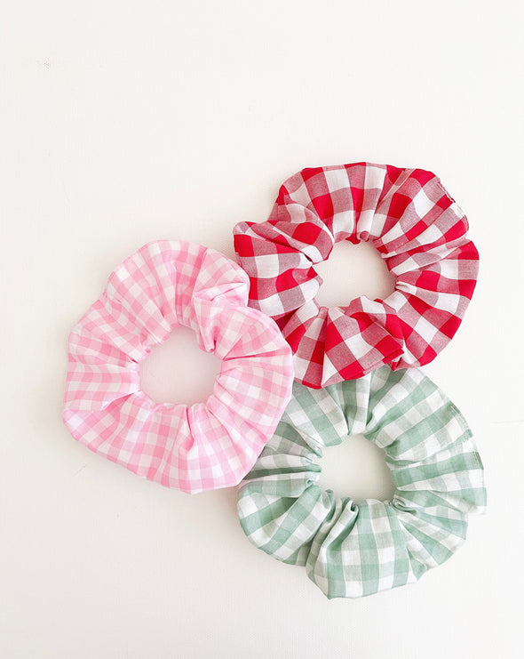 Mint Gingham Scrunchie