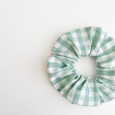Mint Gingham Scrunchie