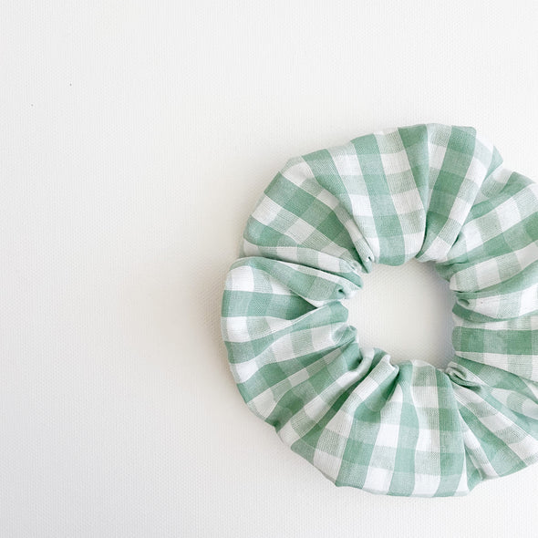 Mint Gingham Scrunchie