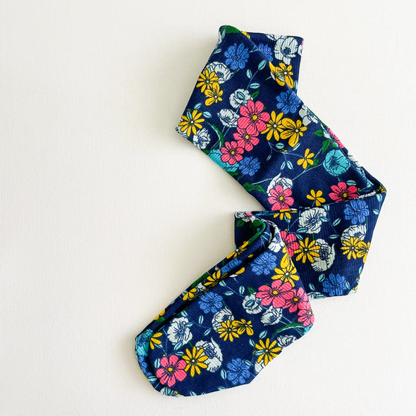 Navy Floral DoubleWrap Headband