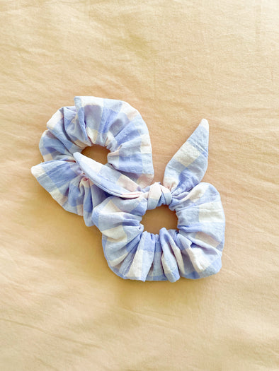 Lilac + Blush Gingham Scrunchie (large scale)