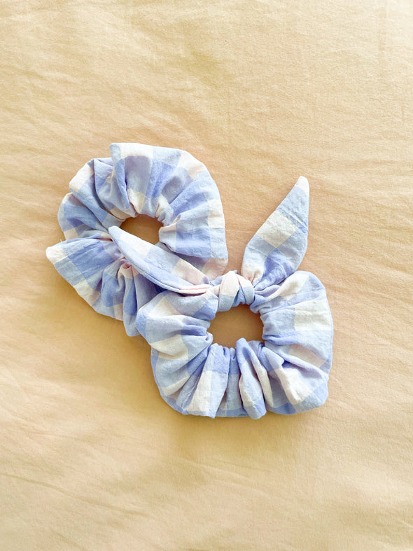 Lilac + Blush Gingham Scrunchie (large scale)