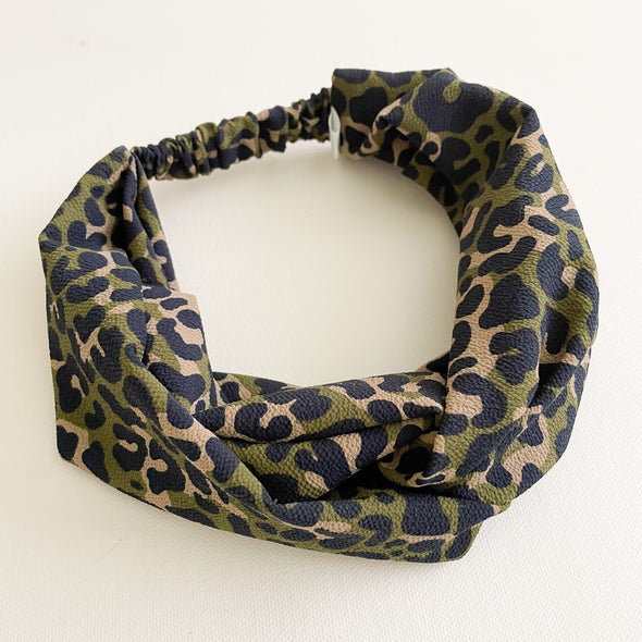 Army Leopard Luxe Turban Headband